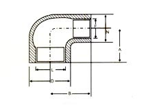 Elbows Reducing Diagram India - Pipe Fittings Manufacturers India