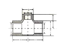Tees Reducing Diagram India - Pipe Fittings India